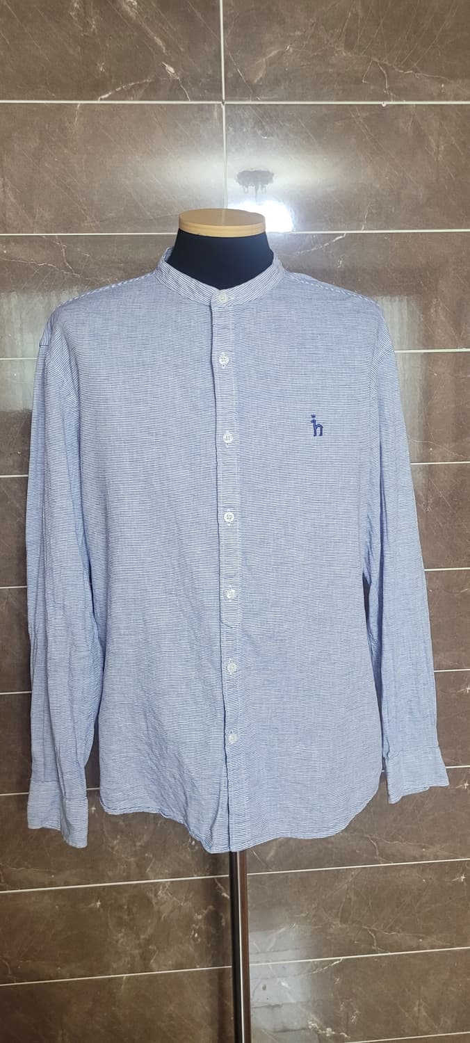 남성105사이즈)헤지스 스트라이프 헨리넥 셔츠(마45%) 상품이미지1