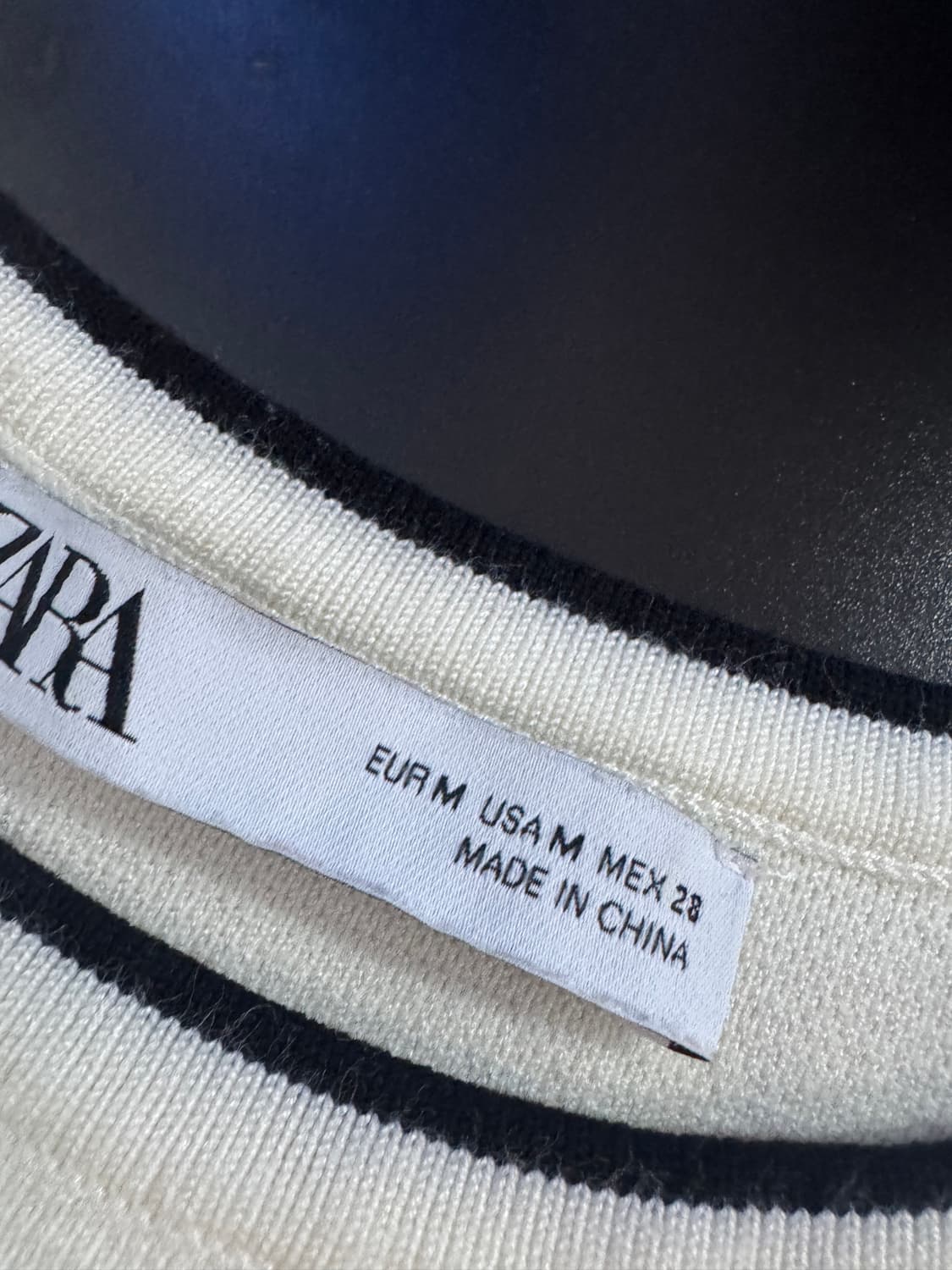 여성 자라 ZARA 비스코스 라인 배색 혼방 나시 원피스 상품이미지3