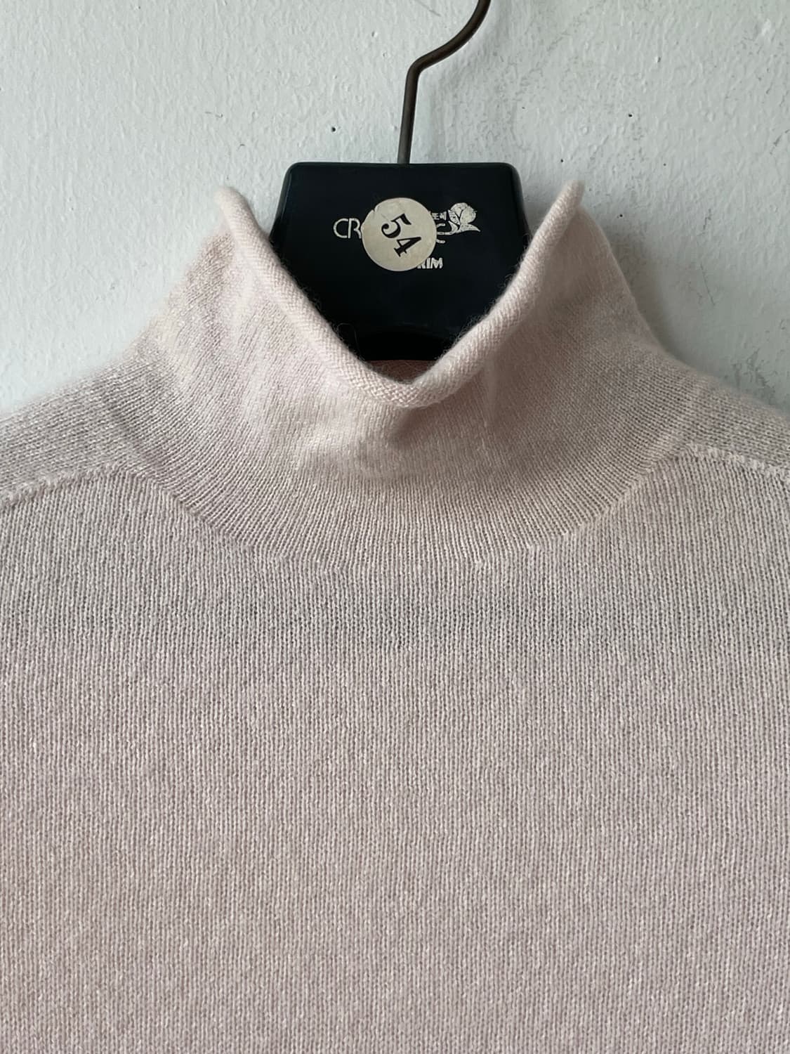 (토이오) 이태리 까리아지 캐시미어100 싱글하이넥 롱슬리브 라이트핑크 상품이미지2