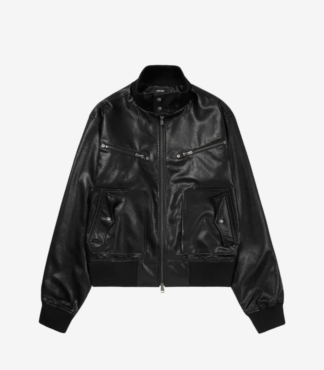 아캄 High-Neck Leather Jacket (Black) 1 상품이미지1