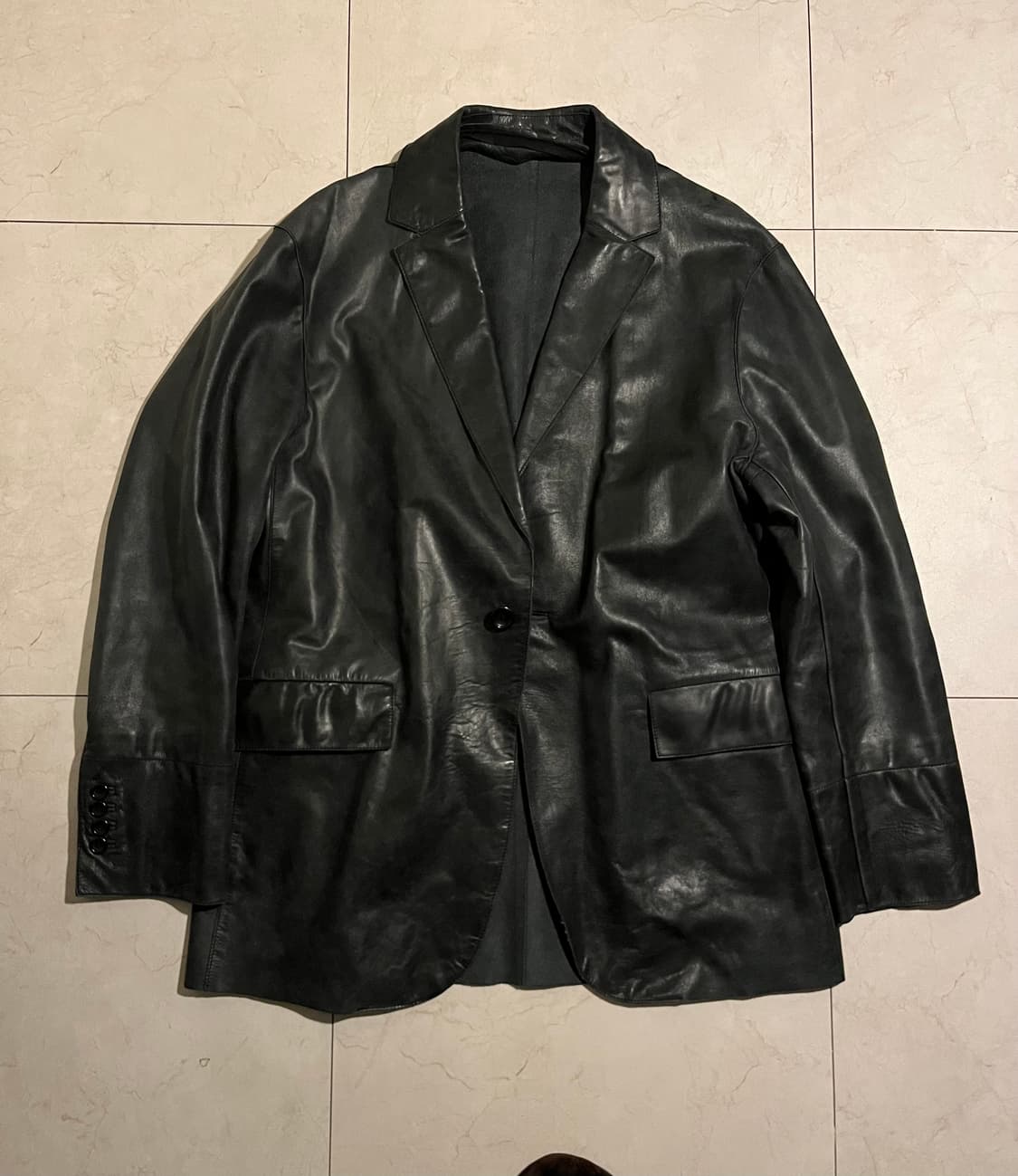 겐조 Kenzo 레더 블레이저 Made in italy XL 상품이미지3