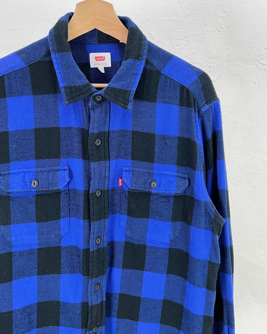 리바이스 블루 버팔로 체크 클래식 플랩 포켓 워크 플란넬 셔츠 자켓 상품이미지3