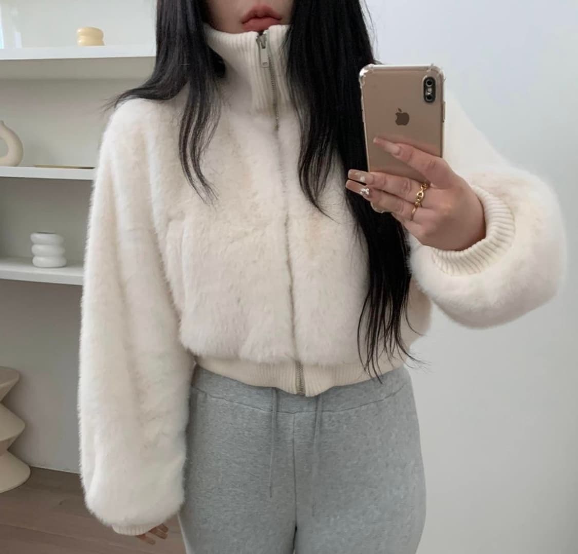 새상품) 데이지투엘 아이보리 퍼 자켓 상품이미지1