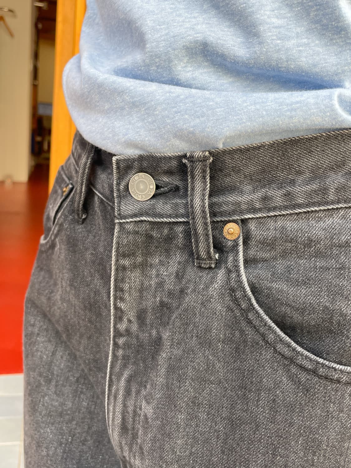 시오타 13.5oz 하이웨스트 데님 팬츠 (women) 상품이미지4
