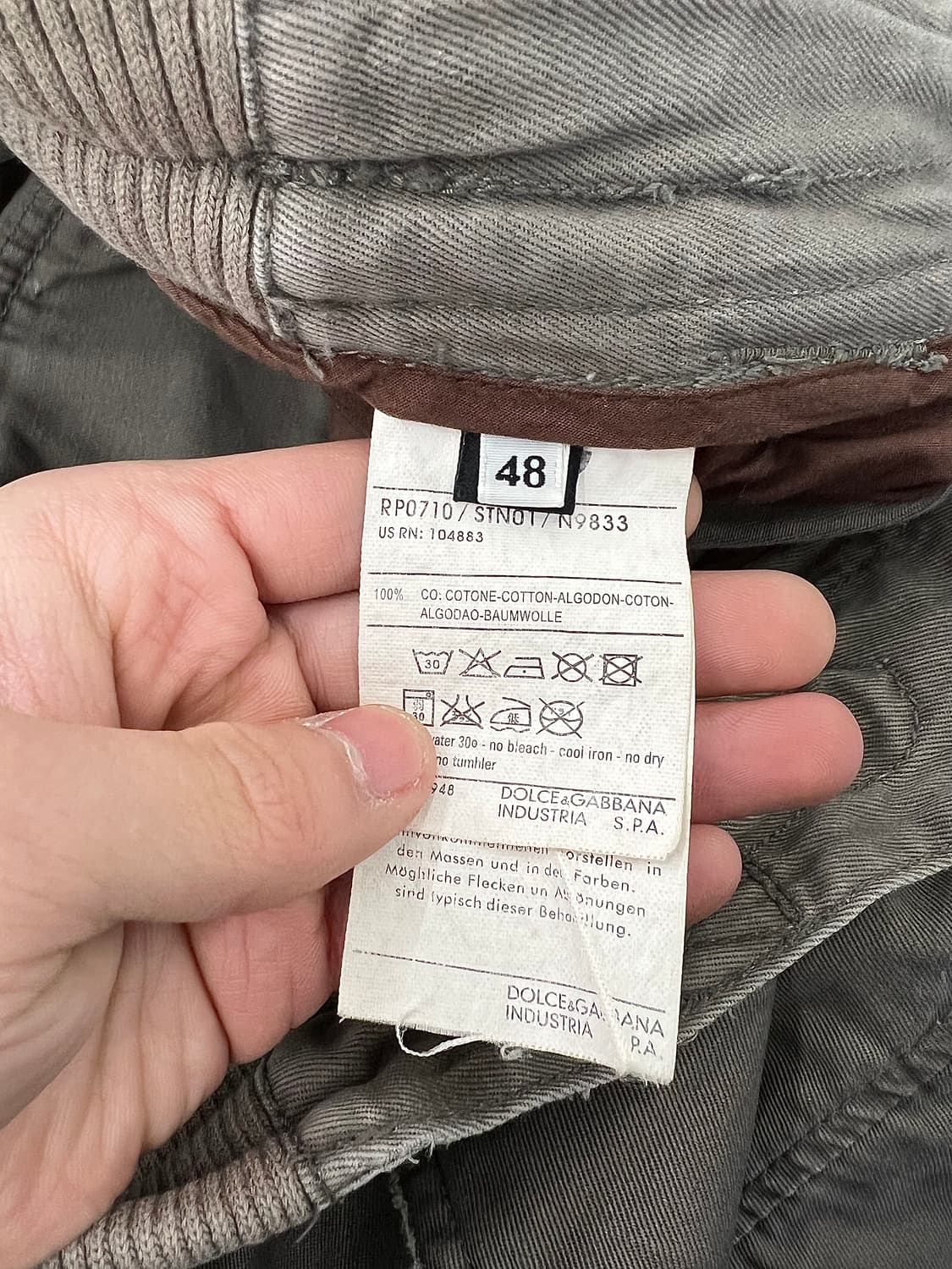 돌체앤가바나 모스 그레이 컨버터블 번트 드로우 카코 팬츠 상품이미지8