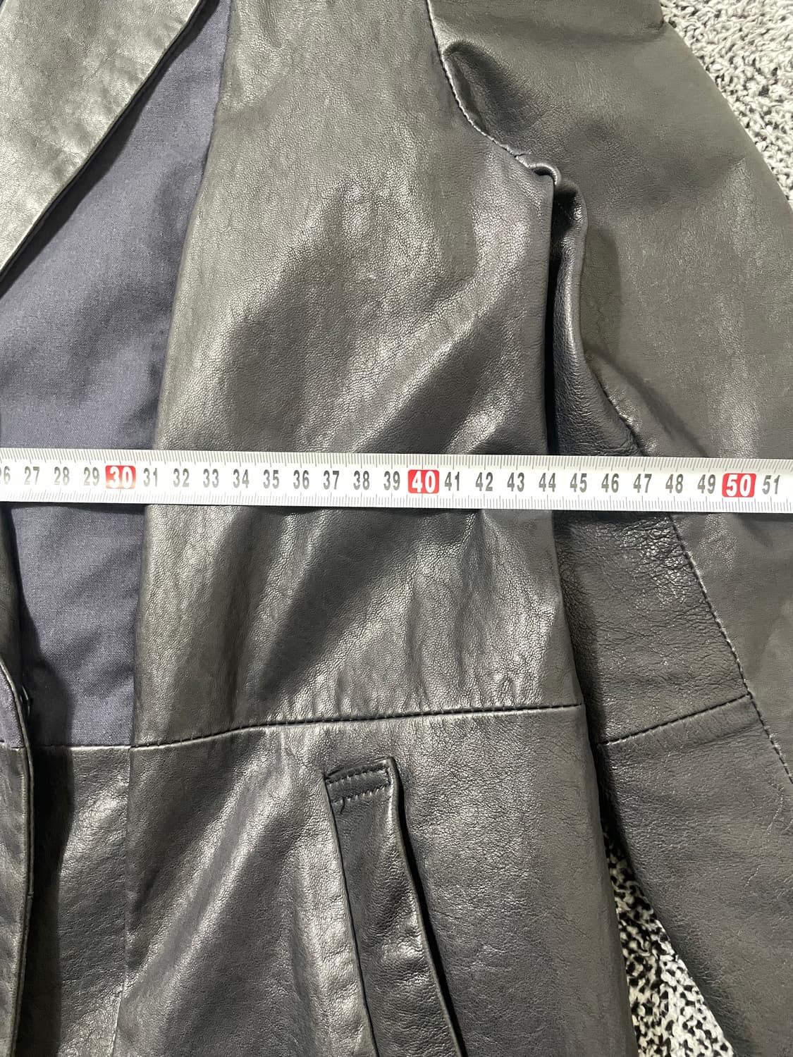 빈티지9. SJ WANI 이태리 양가죽 가죽자켓 레더 라이더 배색 상품이미지6