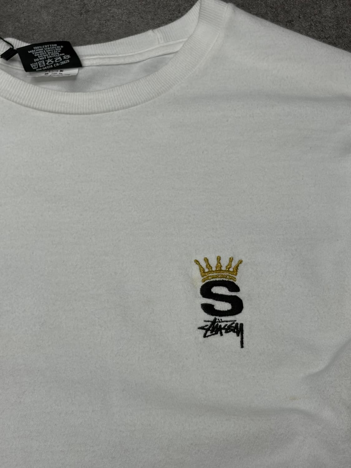 스투시 크라운 S 로고 반팔 티셔츠 화이트 상품이미지3