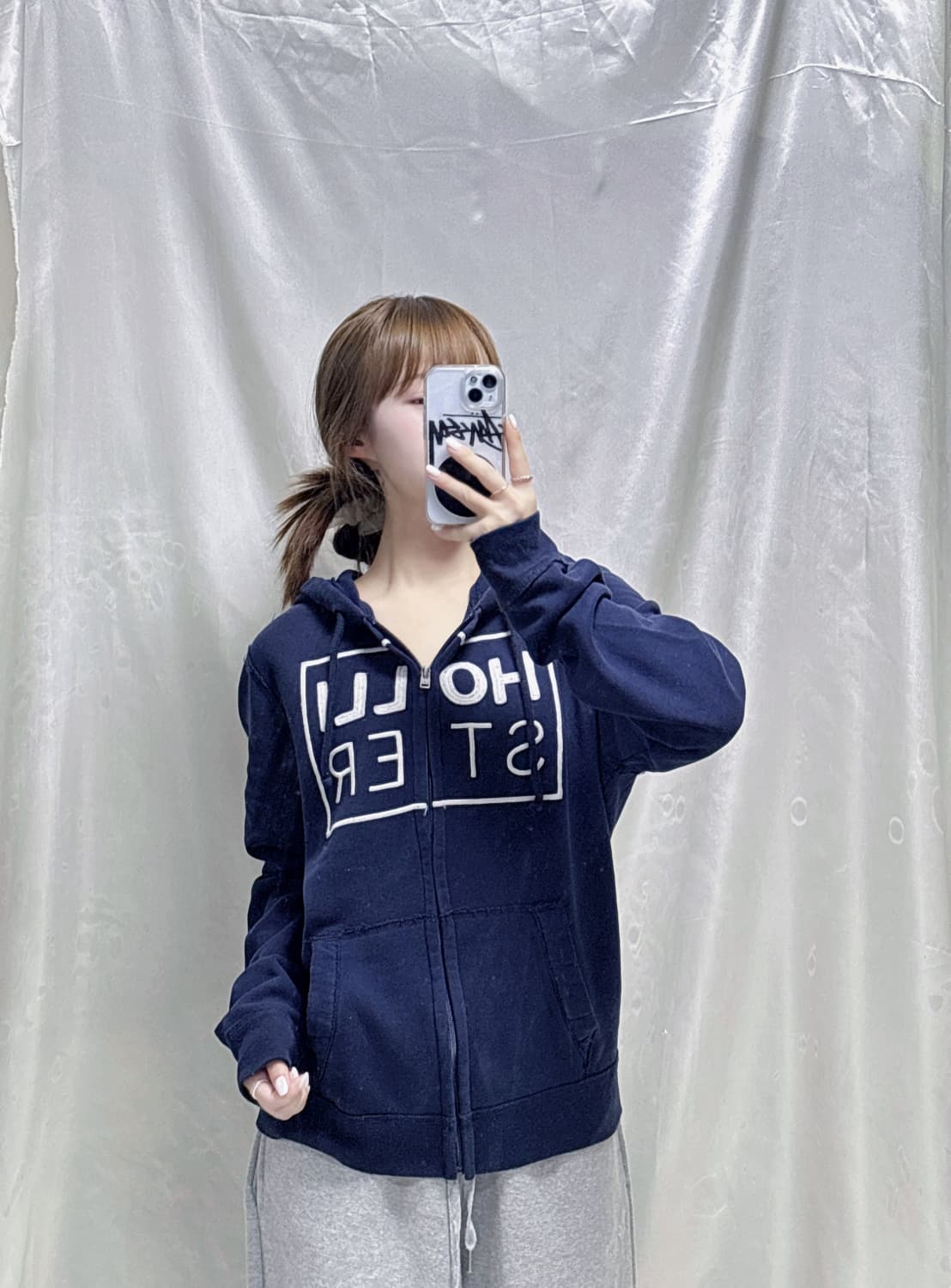 홀리스터 네이비 스펠로고 후드집업  상품이미지2
