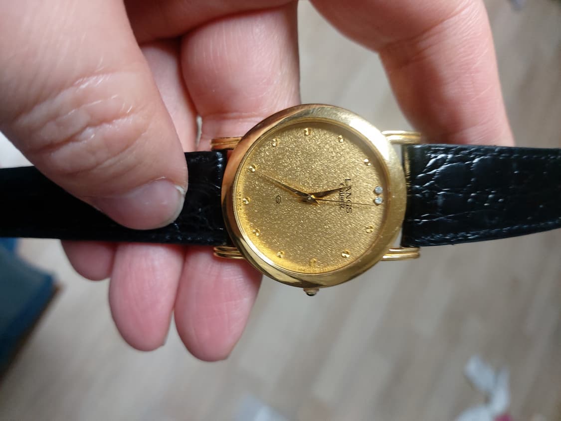 LANGS 쿼츠 금장 남성 가죽 시계 상품이미지1