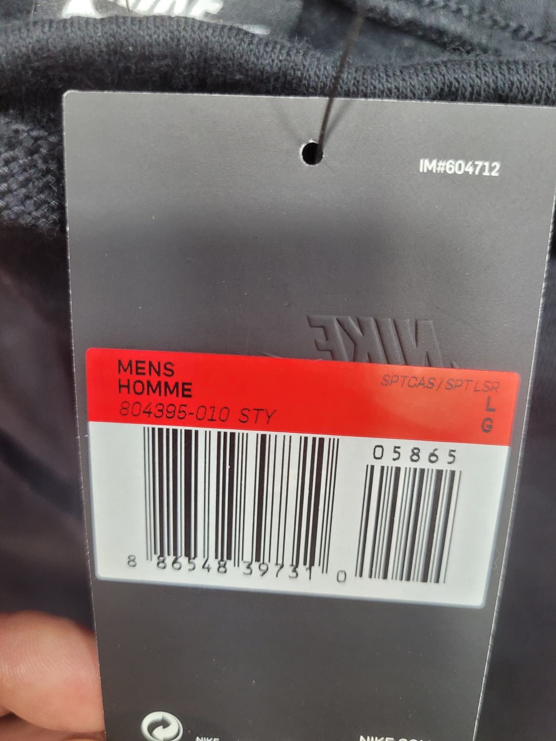 새제품 나이키 남성 트레이닝 기모 바지 L (804395-010) 상품이미지5