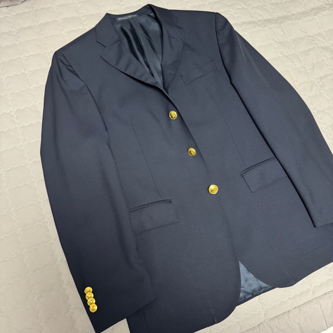 폴로 랄프로렌 네이비 울 3버튼 금장 블레이저 자켓 40R 상품이미지2