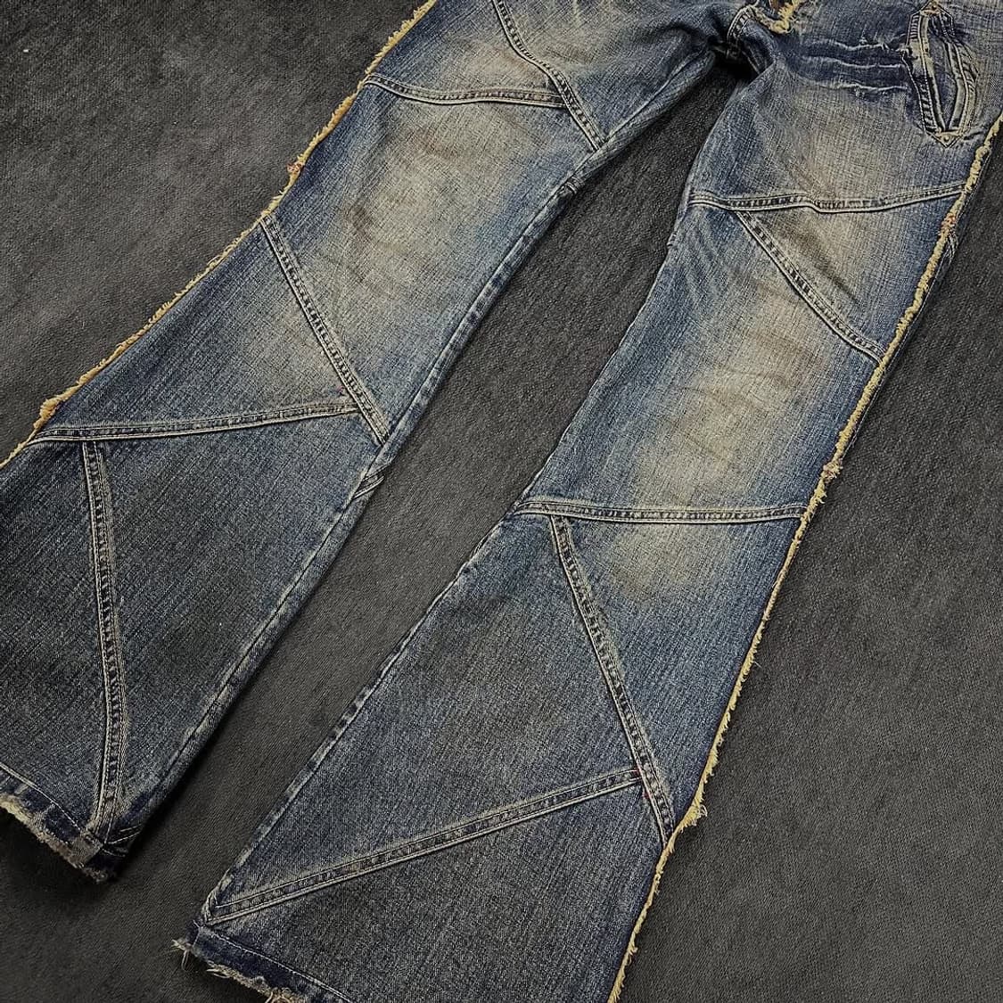 tornado fringe washed Bootscut jeans 상품이미지3