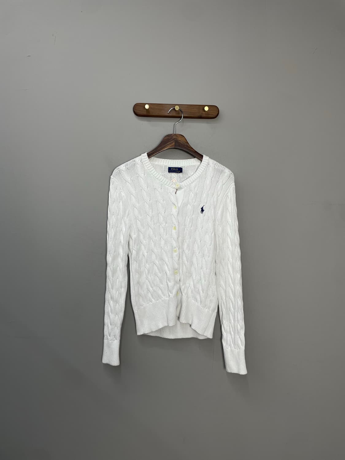 폴로 랄프로렌 화이트 케이블 니트 가디건 H1078 상품이미지2