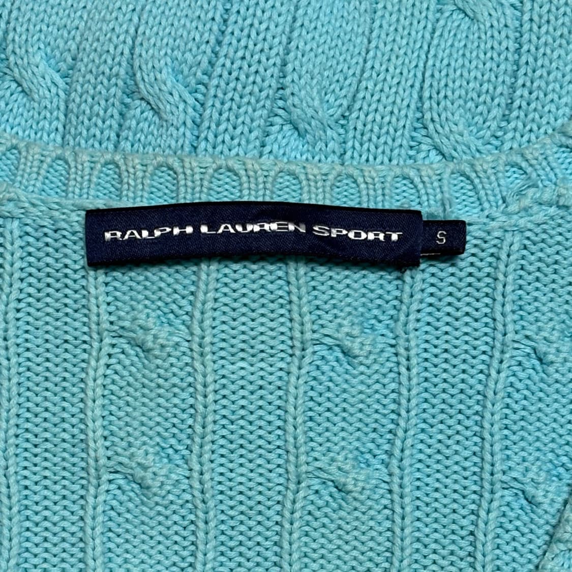 S 폴로랄프로렌 여성용 민트 케이블 브이넥 니트 상품이미지4