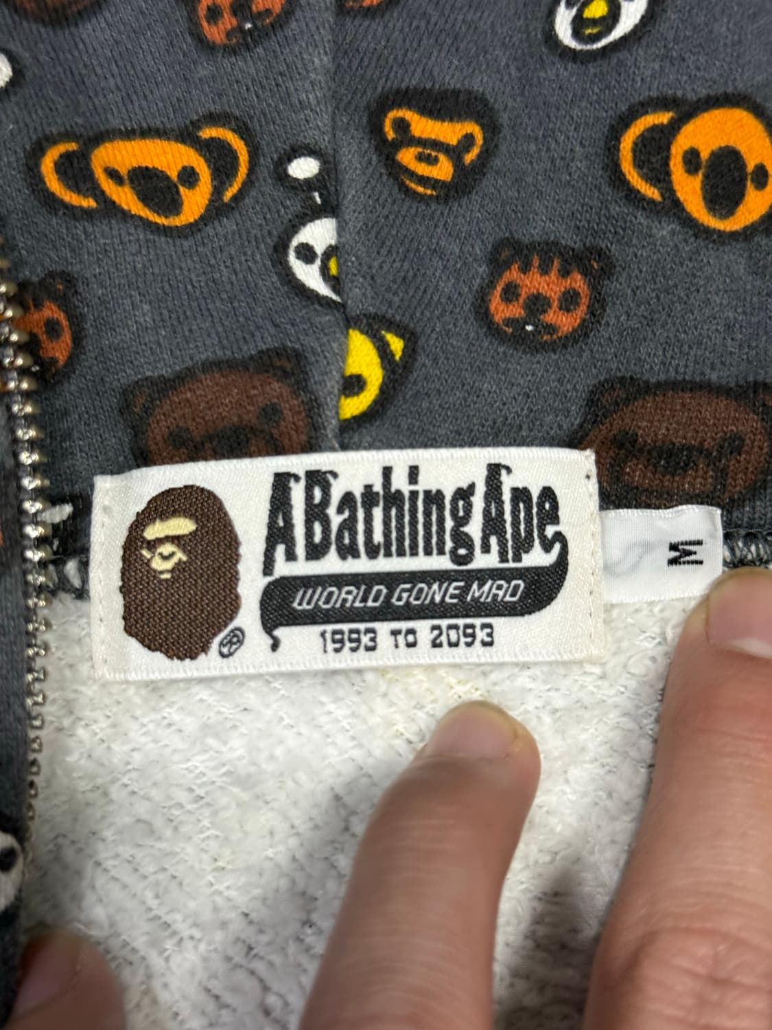 베이프 아카이브 베이비 마일로 모노그램 패턴 후드 집업 자켓 상품이미지4