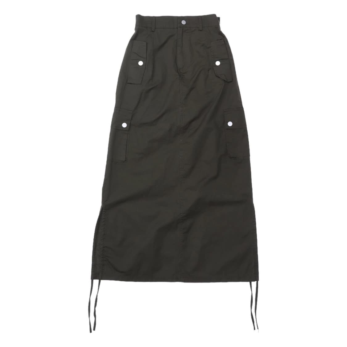 카키 셔링 스커트 상품이미지1