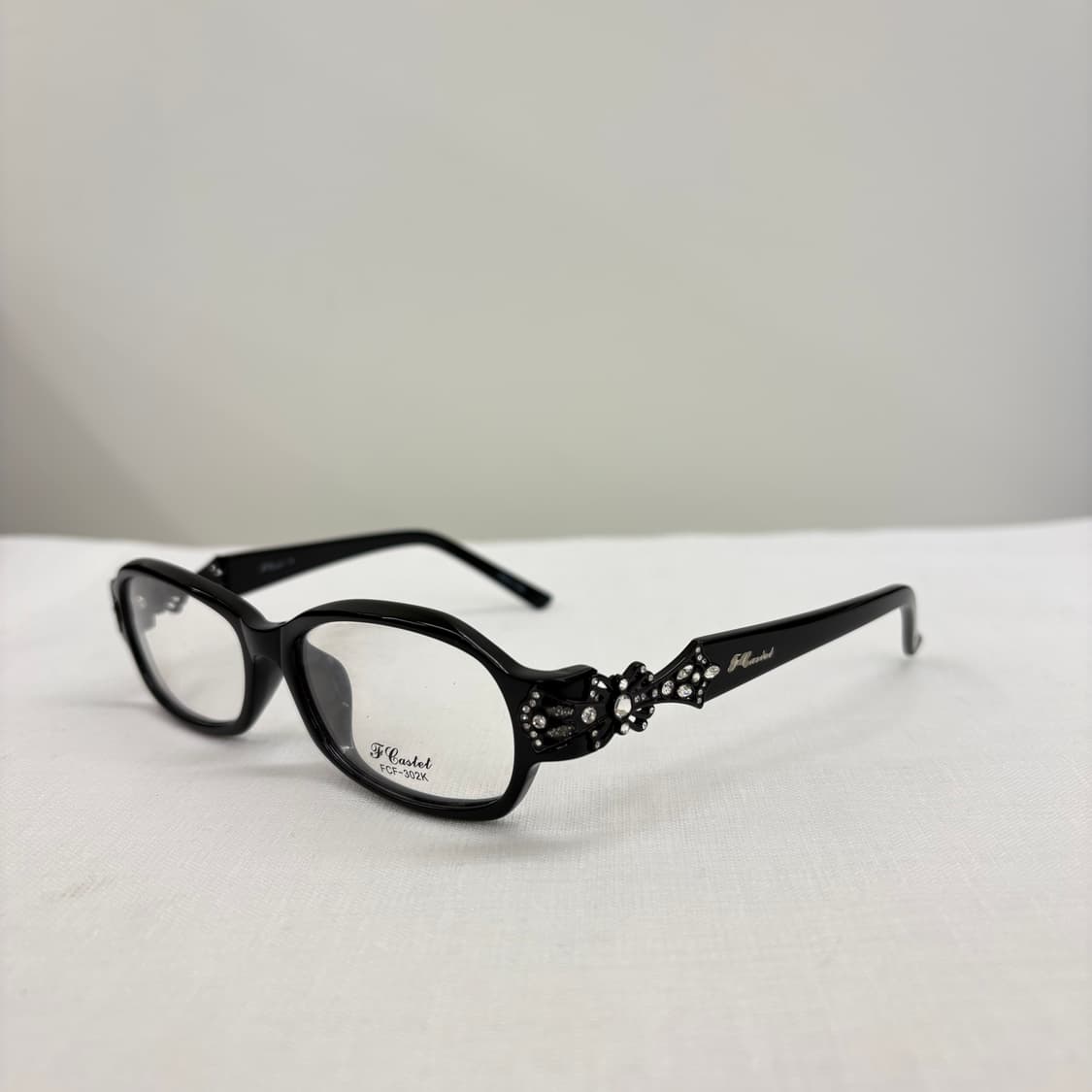 F Castet 블랙 큐빅 뿔테 빈티지안경 상품이미지1