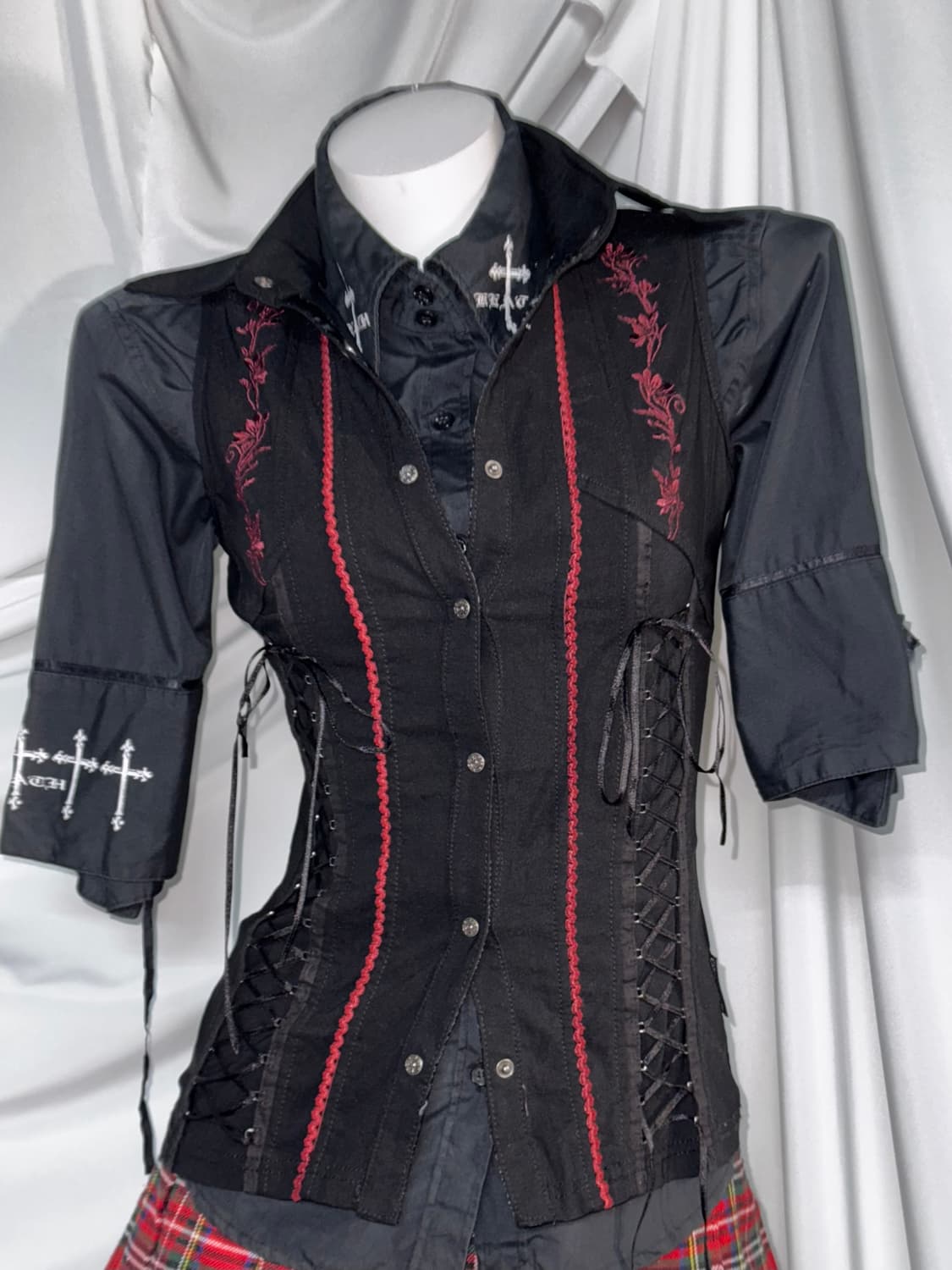 오즈온 오사키 나나깔 펑크 레드 자수 코디세트 상품이미지7