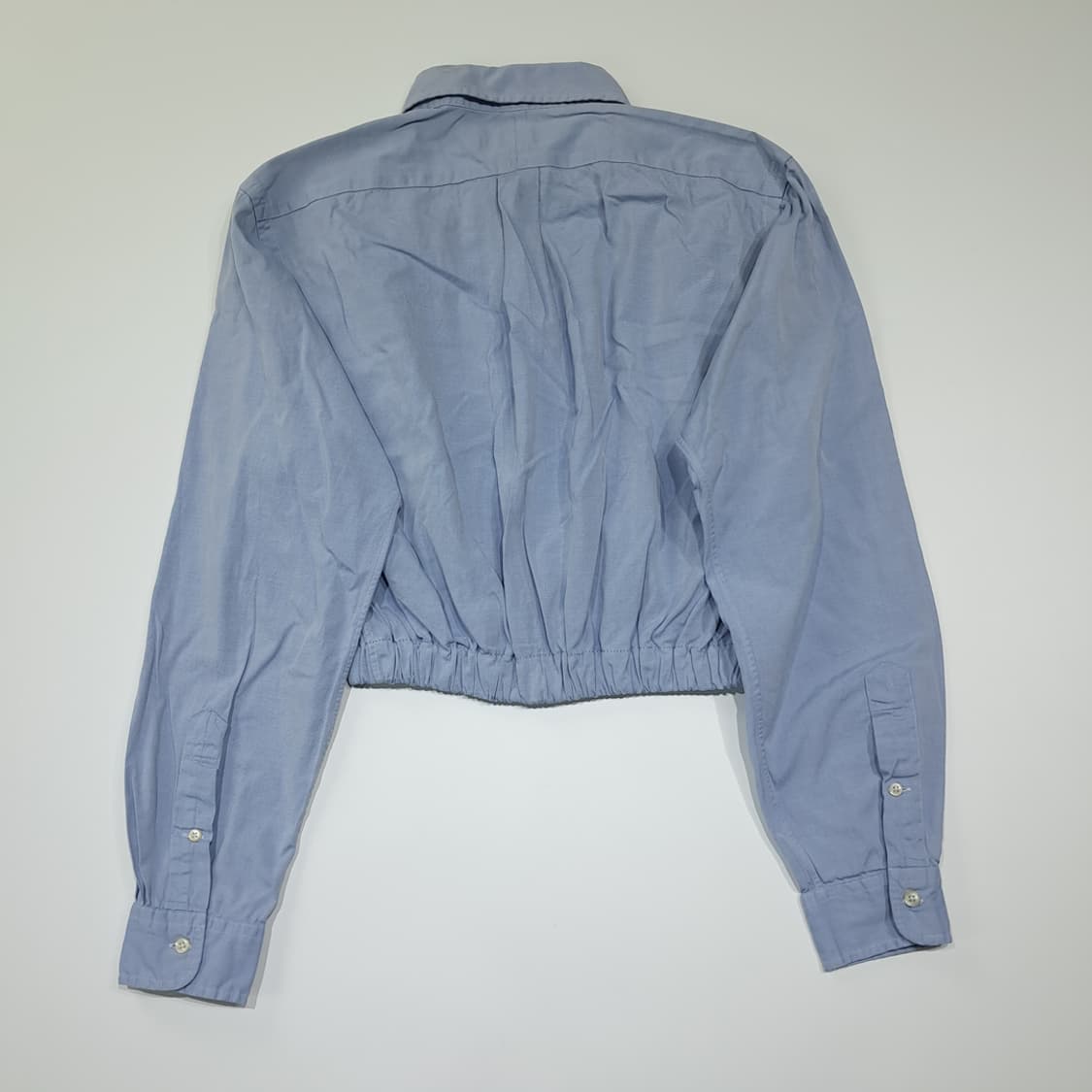 CK067 FREE 폴로 00s 리메이크 클래식블루 크롭 셔츠 상품이미지5