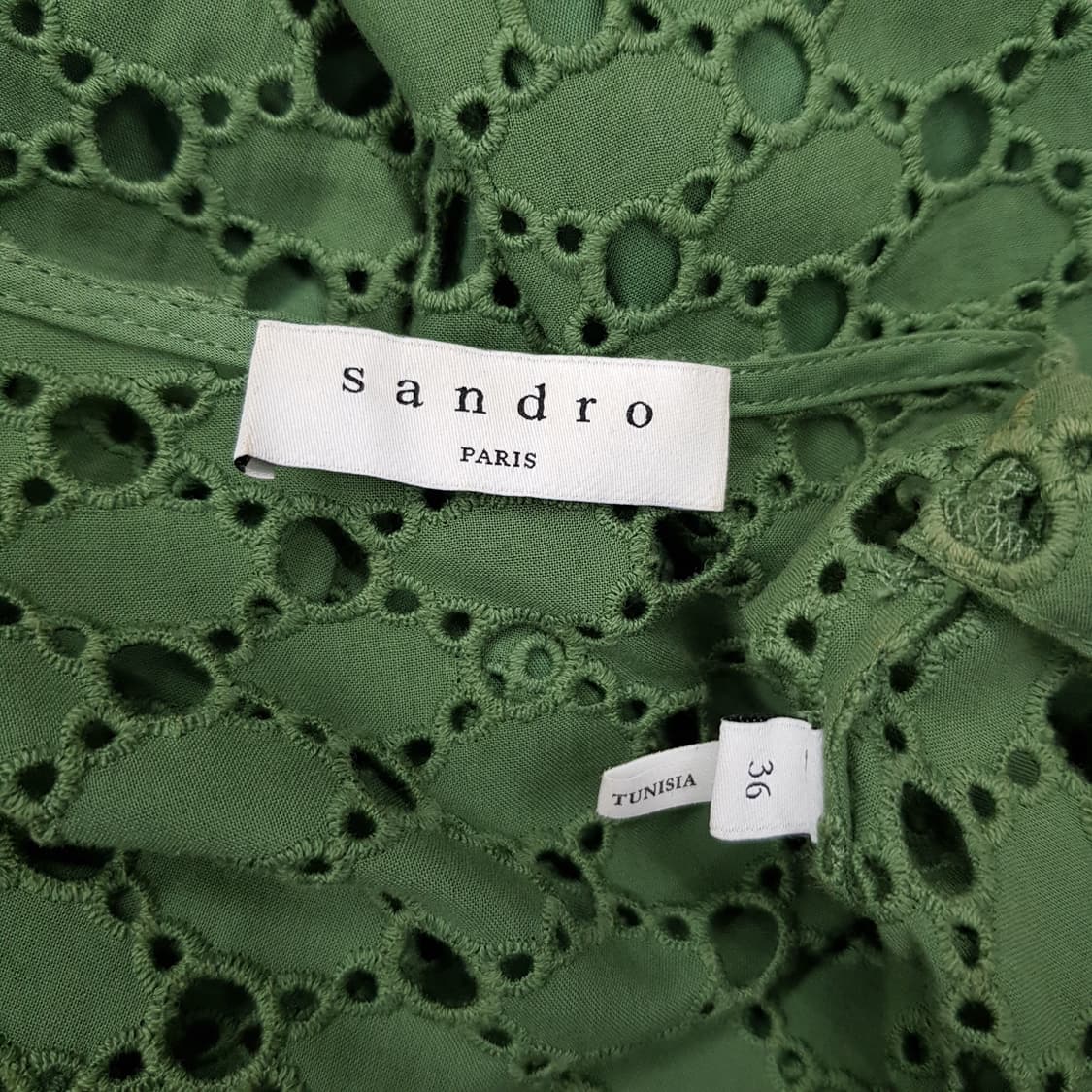 산드로 SANDRO 코튼 자수 레이스 롱 원피스 36사이즈 상품이미지10