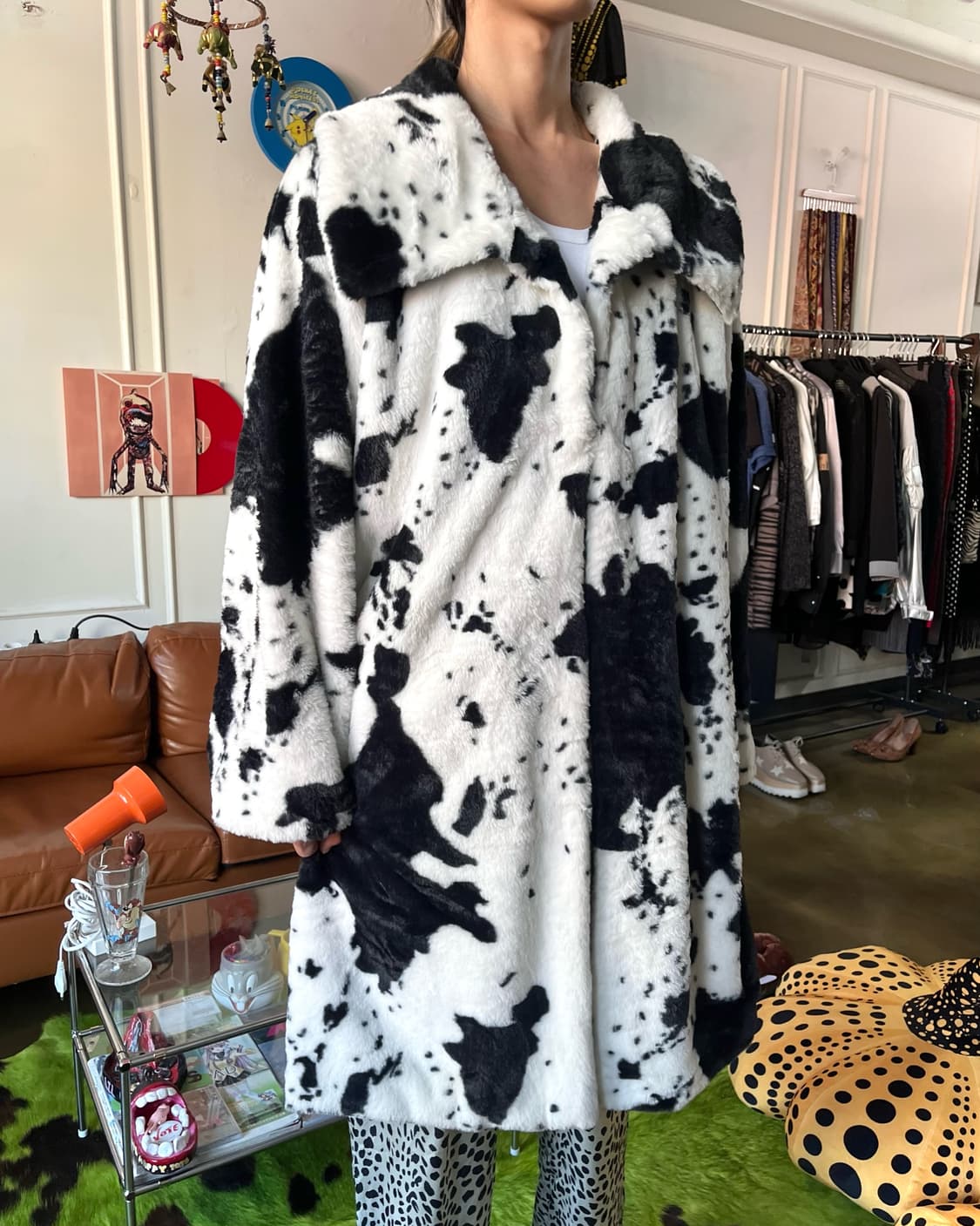 Jpn Vintage Dalmatian Faux Fur Long Coat 상품이미지4