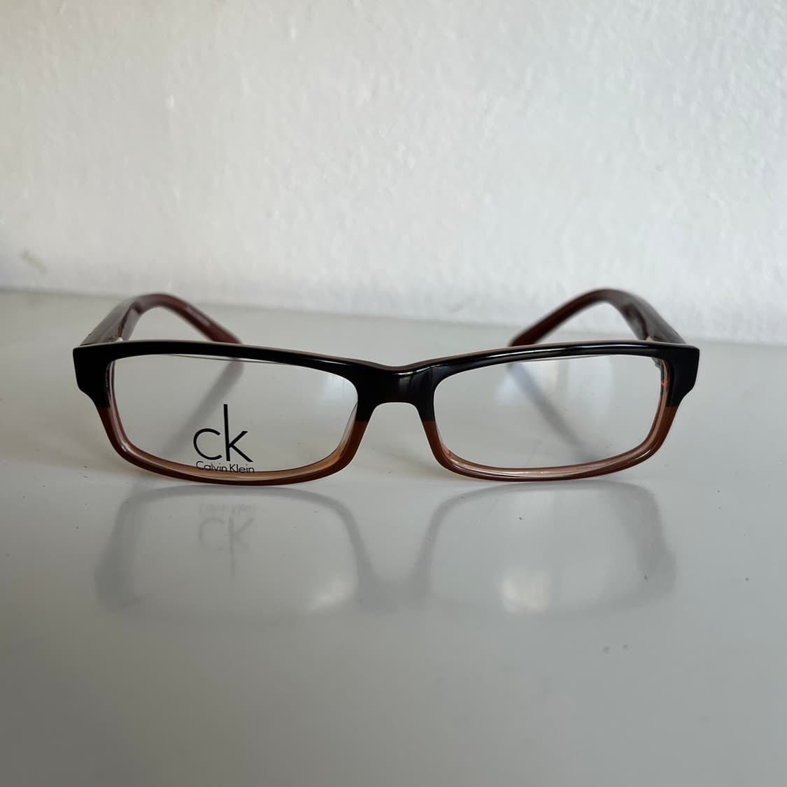 캘빈클라인 ck 투톤 브라운 스퀘어 프레임 안경(신품) 상품이미지1