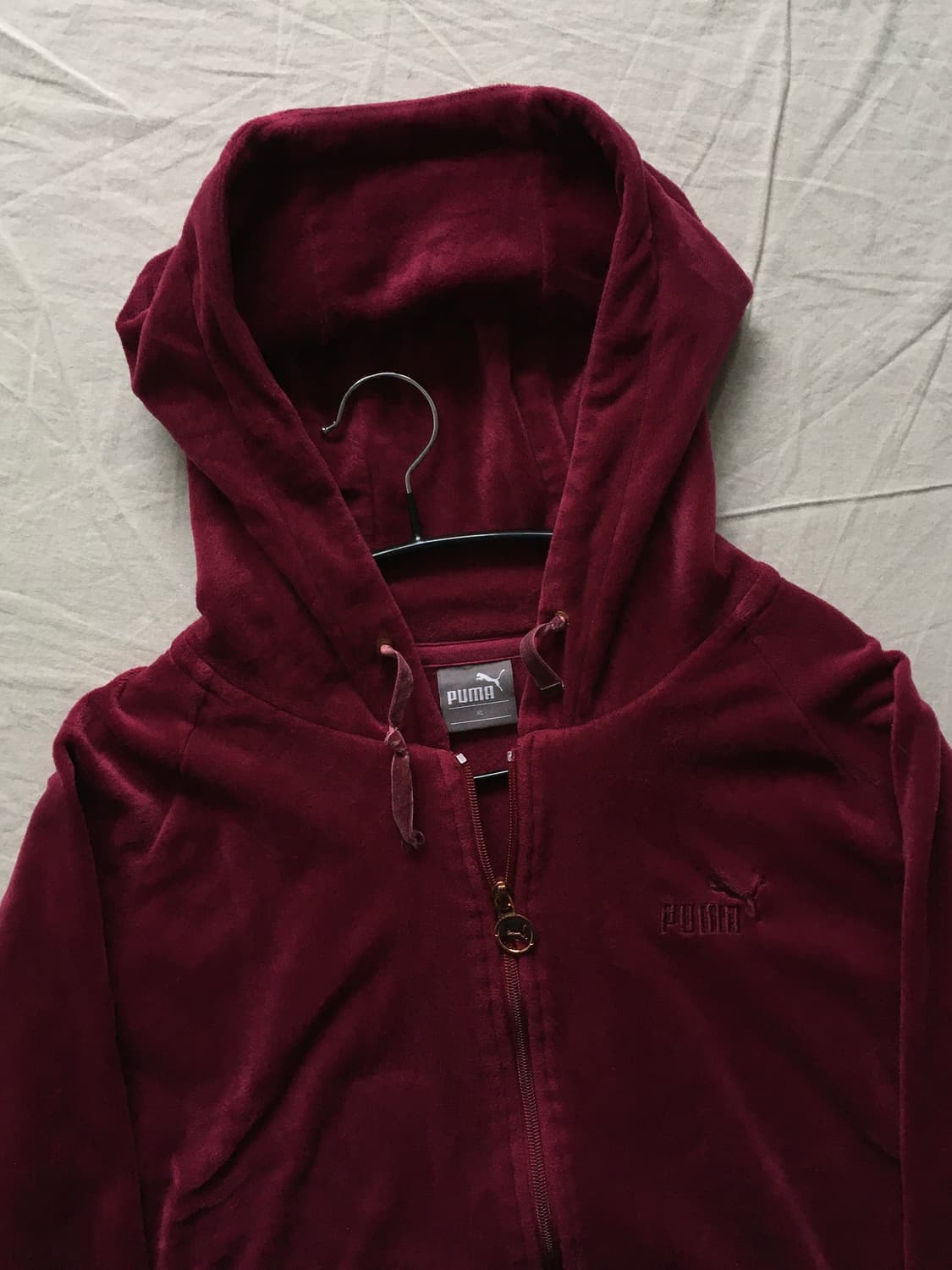 퓨마 벨벳 로고 후드집업 상품이미지4
