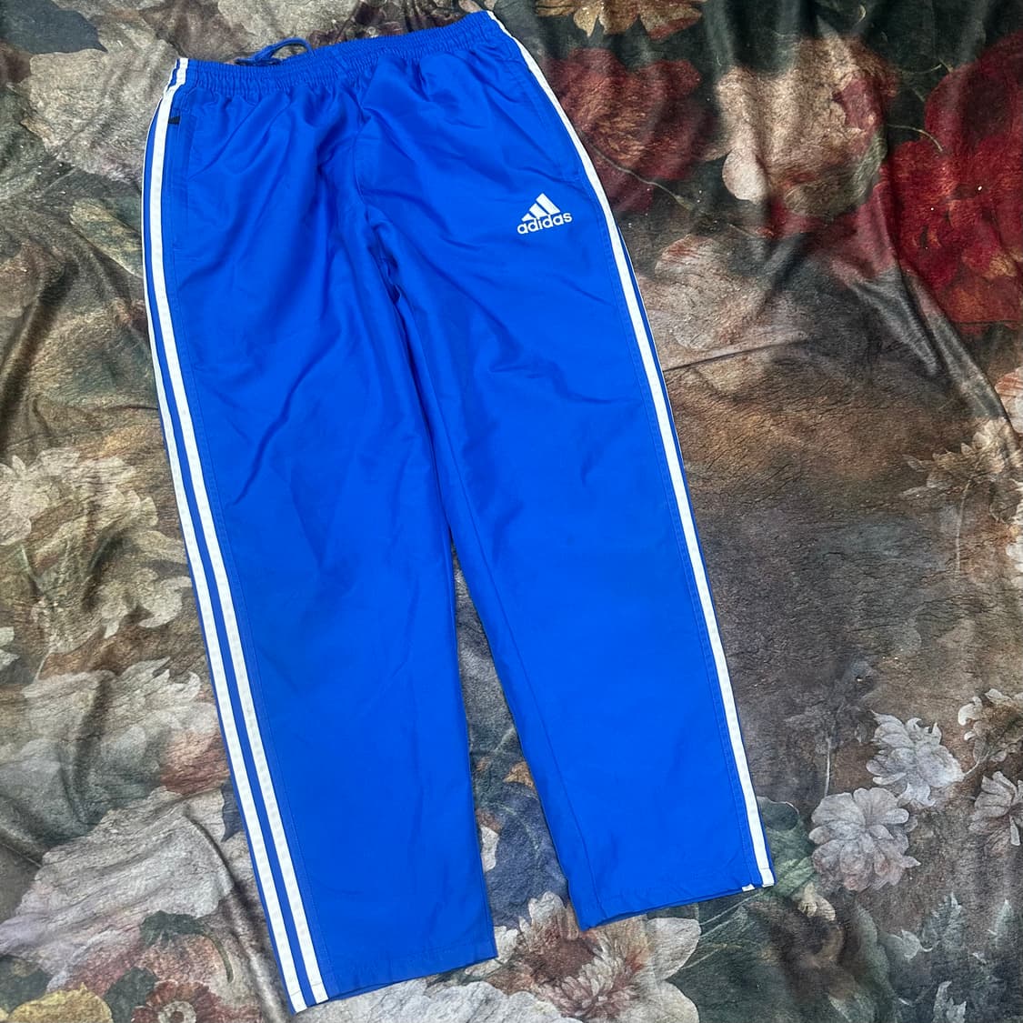 아디다스 빈티지 삼선 퍼포먼스로고 블루누빔트랙팬츠 L 상품이미지1