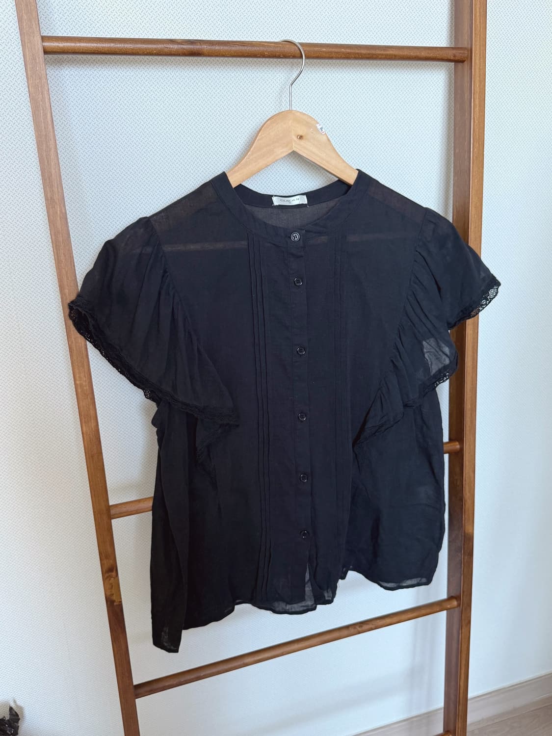 블랙 레이스 블라우스 상품이미지1