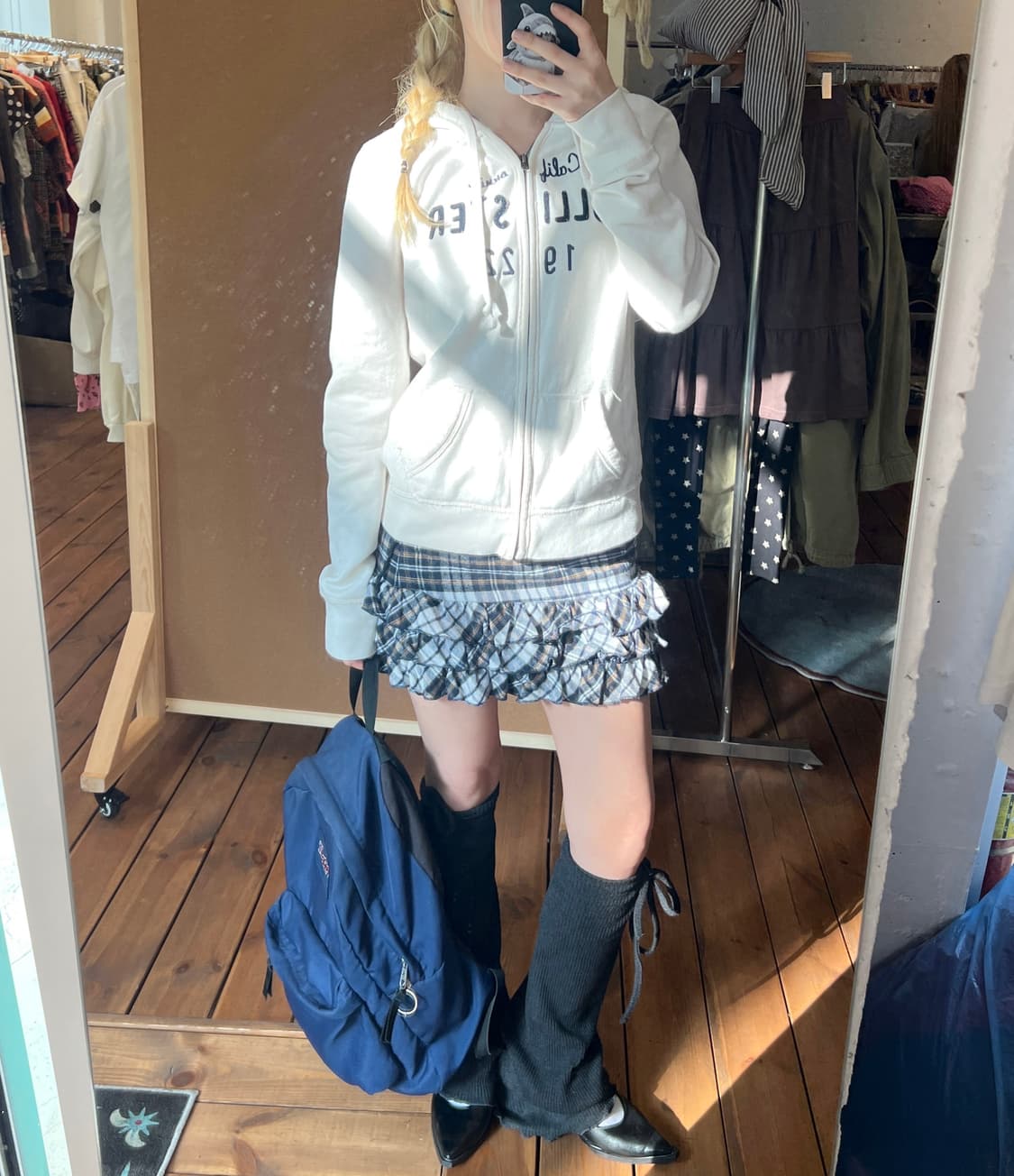 Hollister 화이트 후드집업 상품이미지1