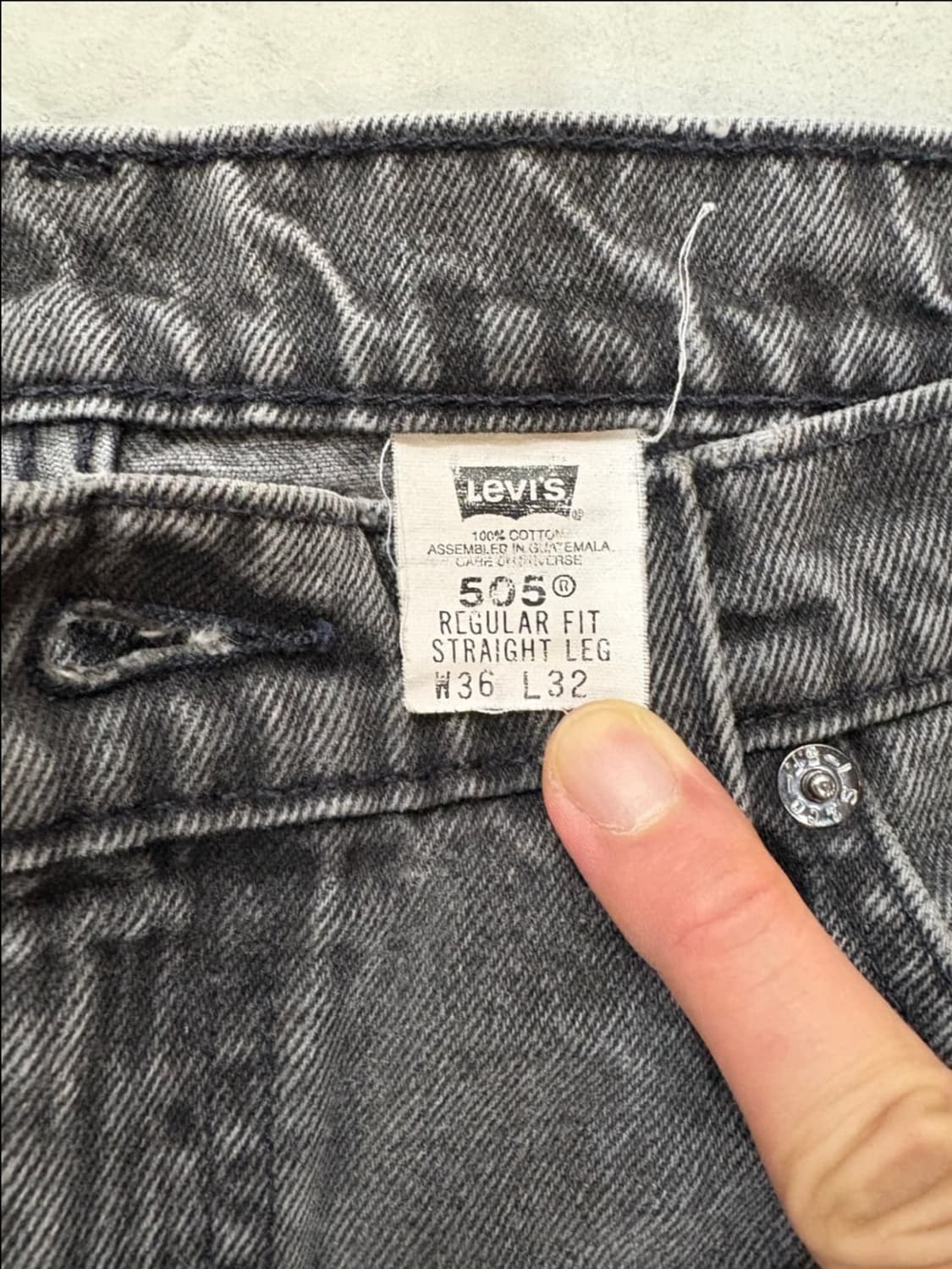 34 리바이스 505 오렌지탭 블랙 흑청 상품이미지3