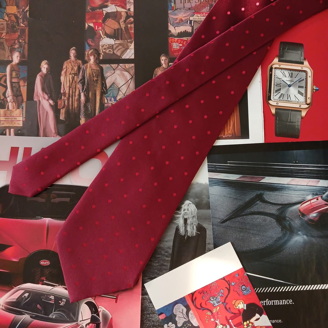 밀라숀 실크 레드 도트 넥타이 9.7cm A등급 A19093
 상품이미지4