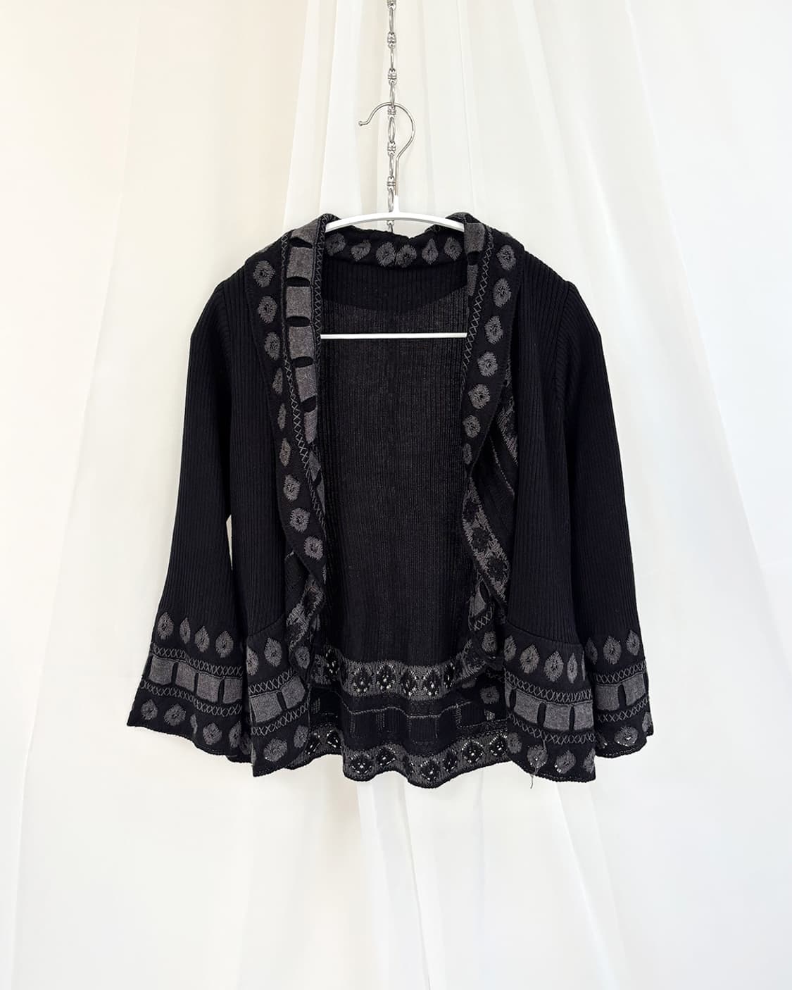 sarisa 미드나잇 에스닉 크림 숄 가디건 상품이미지1