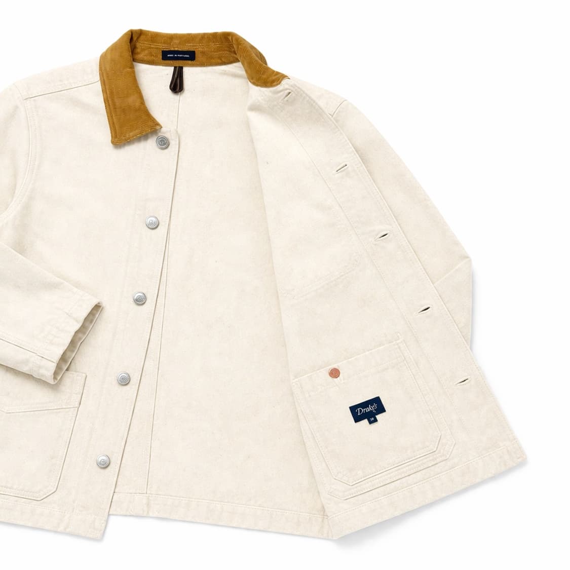 드레익스 에크루 코듀로이 카라 초어 자켓 상품이미지5