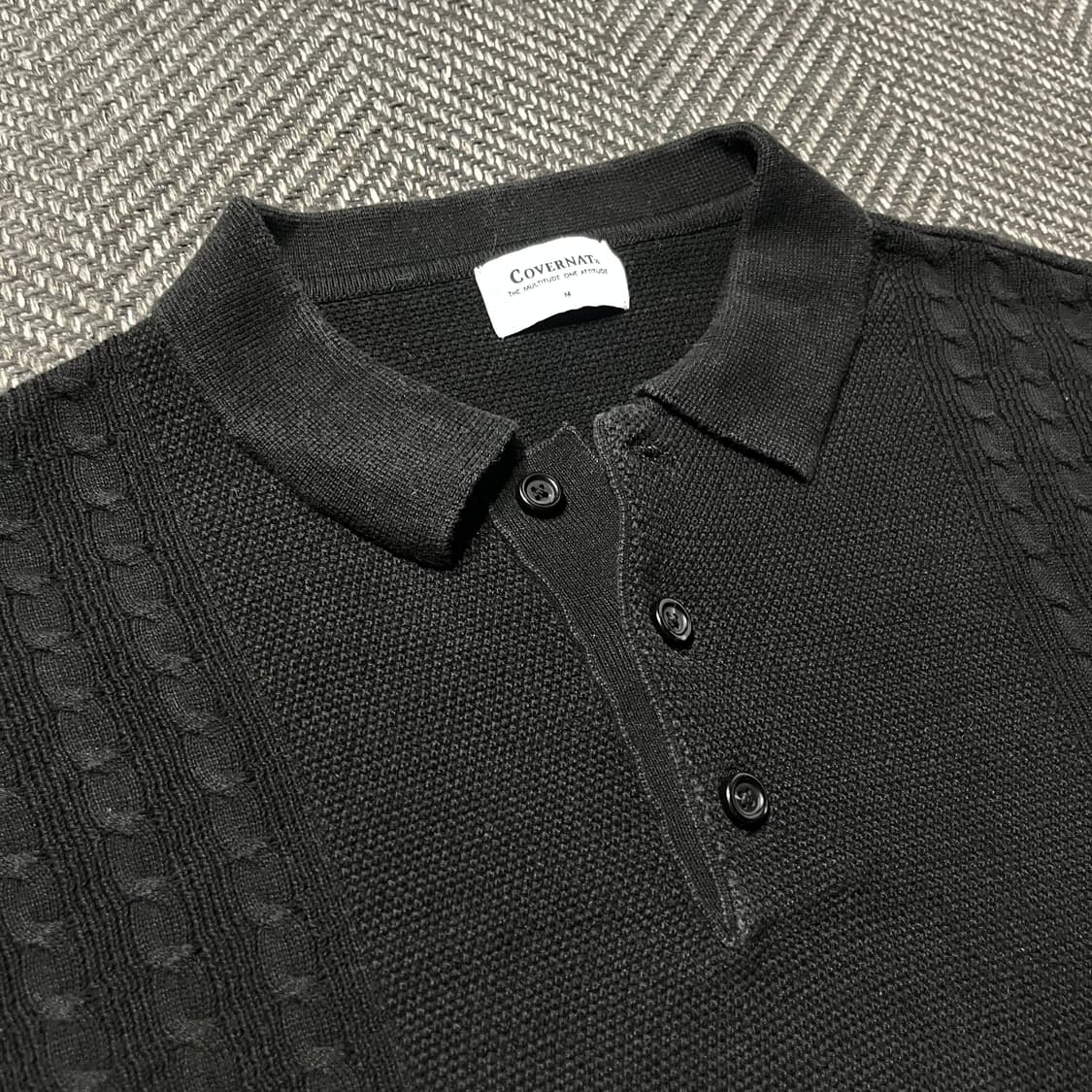 COVERNAT 커버낫 반팔 니트 카라티 상품이미지3