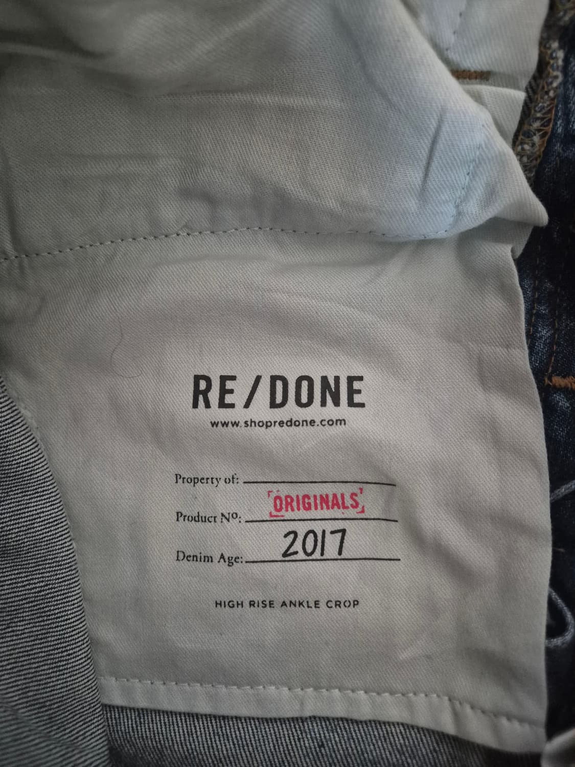 Redone 하이웨이스트 스토브 파이프 크롭진 상품이미지4