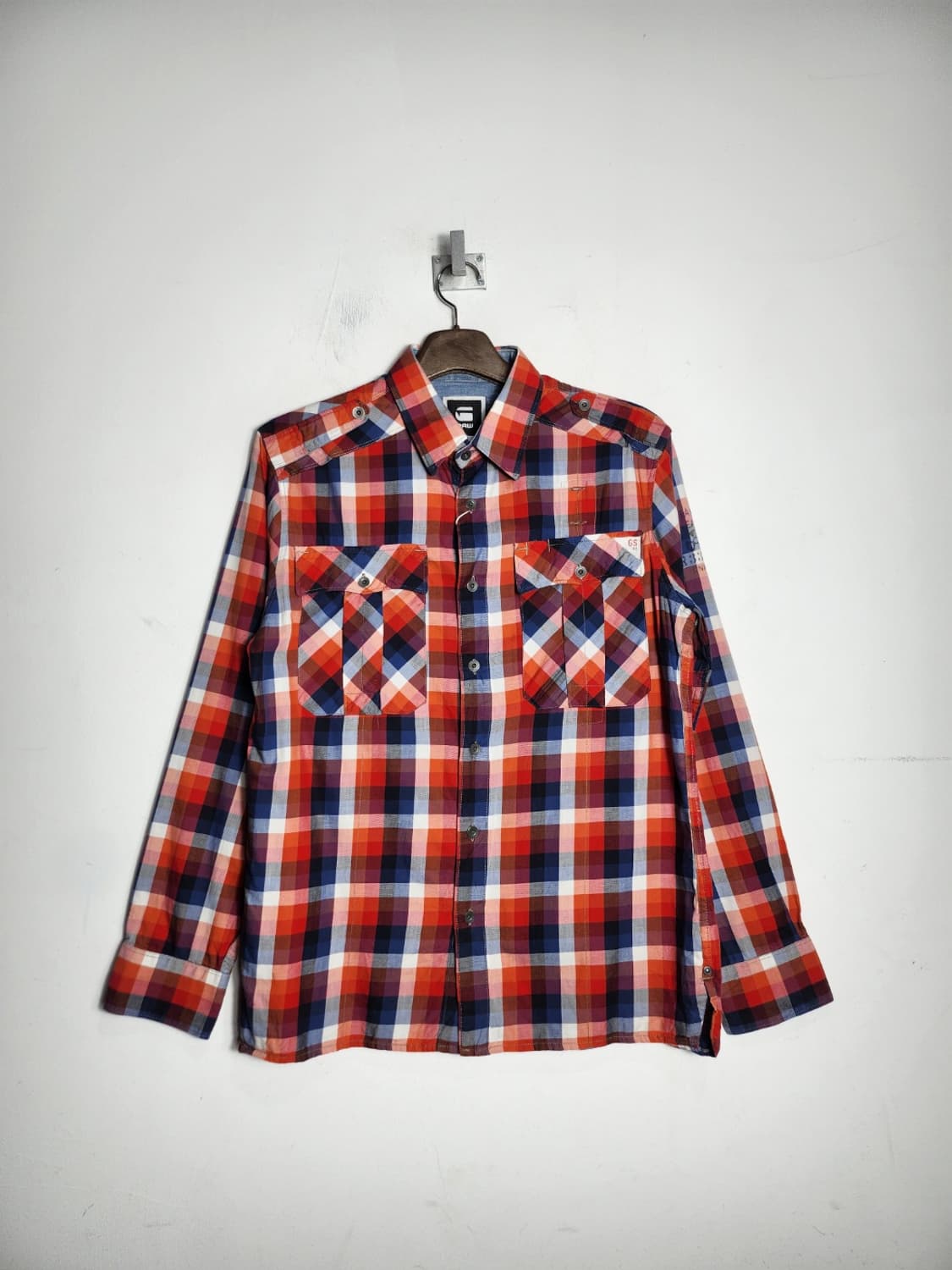 L 지스타로우 빈티지 멀티 체크 셔츠 남방 상품이미지1