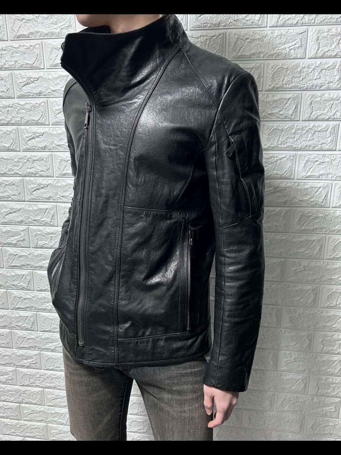 System homme lambskin highneck jacket 상품이미지3