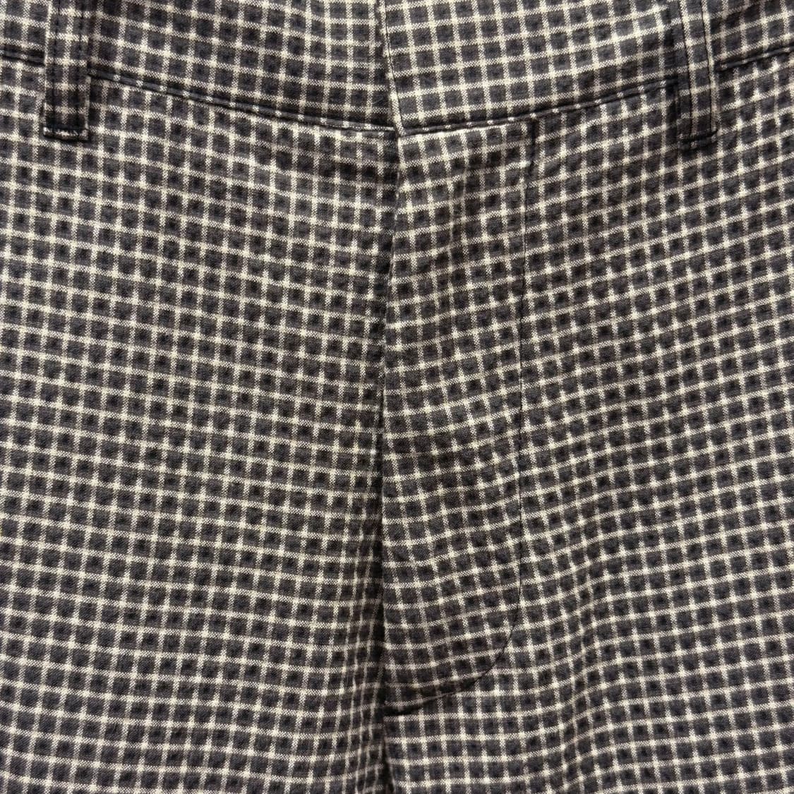 띠어리 체크 슬랙스 팬츠 하운드투스 패턴 디테일 슬림핏 브라운 상품이미지6