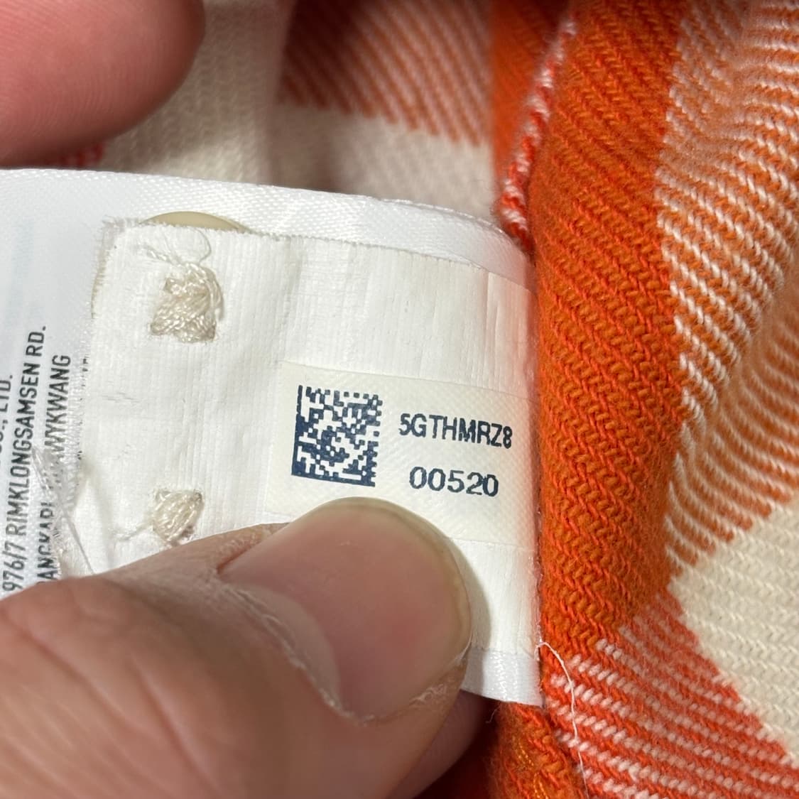 American Eagle 오렌지 플란넬 체크 셔츠 상품이미지5