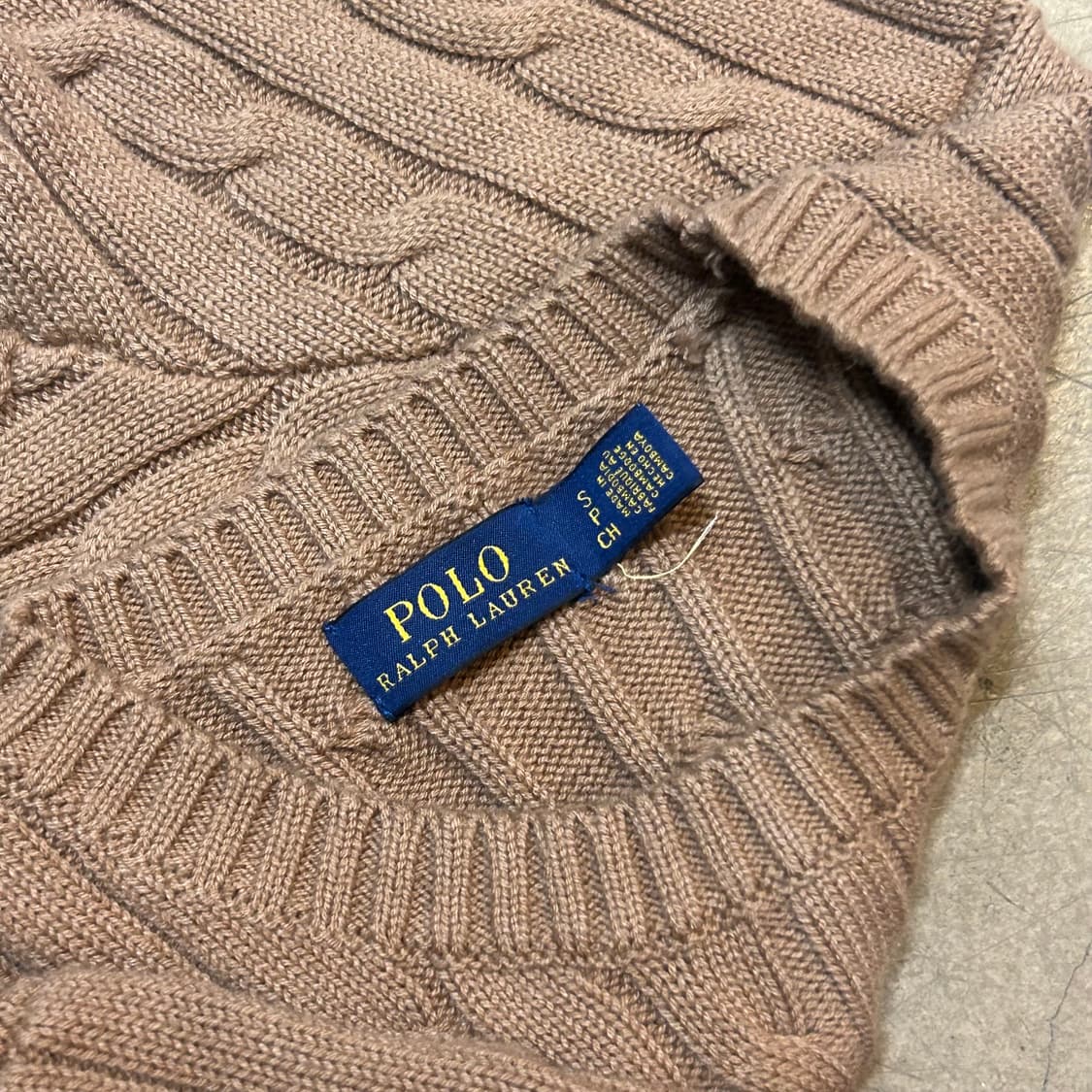 S 폴로랄프로렌 여성용 베이지 반팔 니트 상품이미지4