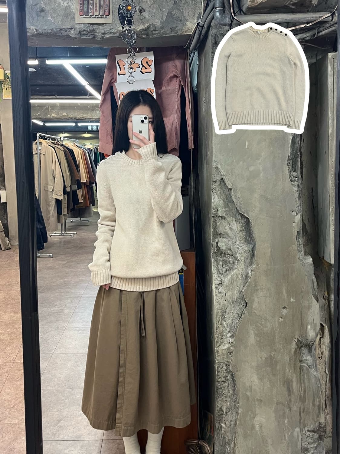 갭 버튼 니트 아이보리 M #csz2948 상품이미지1