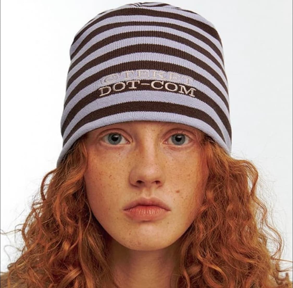 테켓 dot com stripe beanie brown 상품이미지1