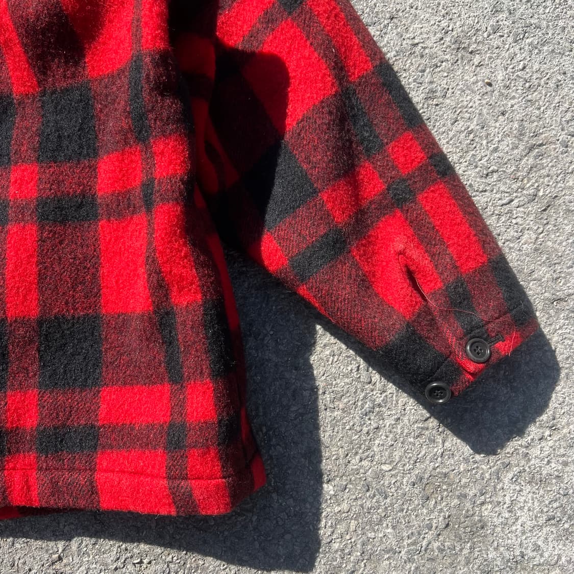 90’s 레더 칼라 울 체크 자켓 상품이미지8