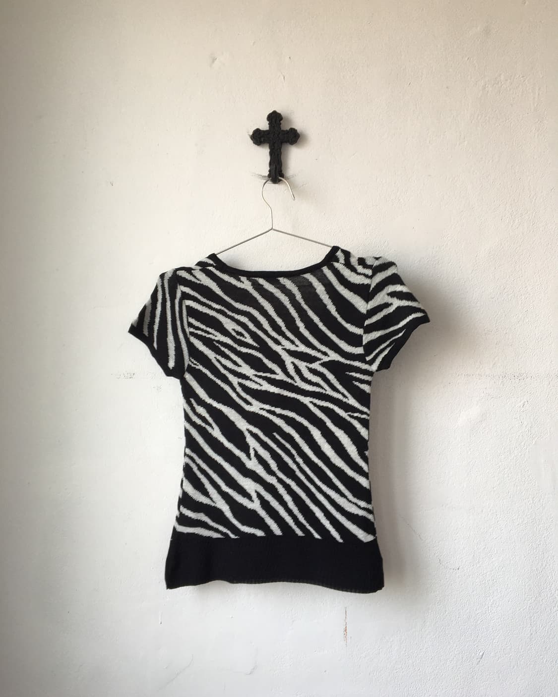 Zebra pattern half sleeve knit 상품이미지2