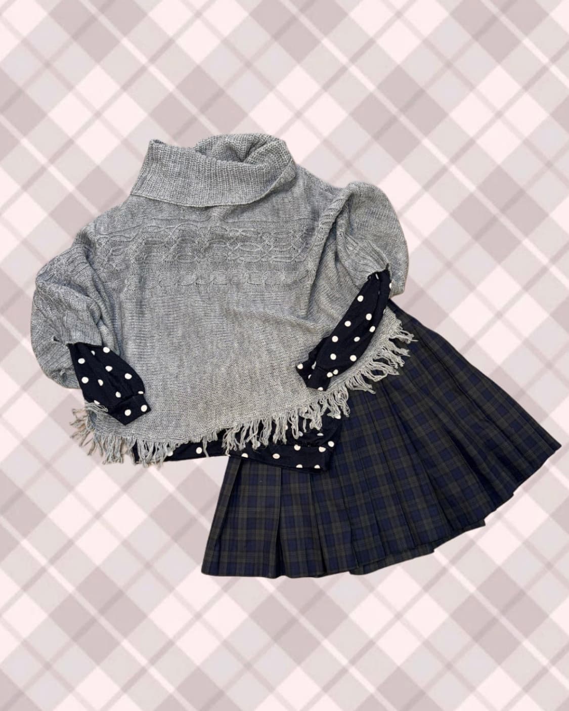 ➿도트 포인트 그레이 모리걸 세트➿ 상품이미지4