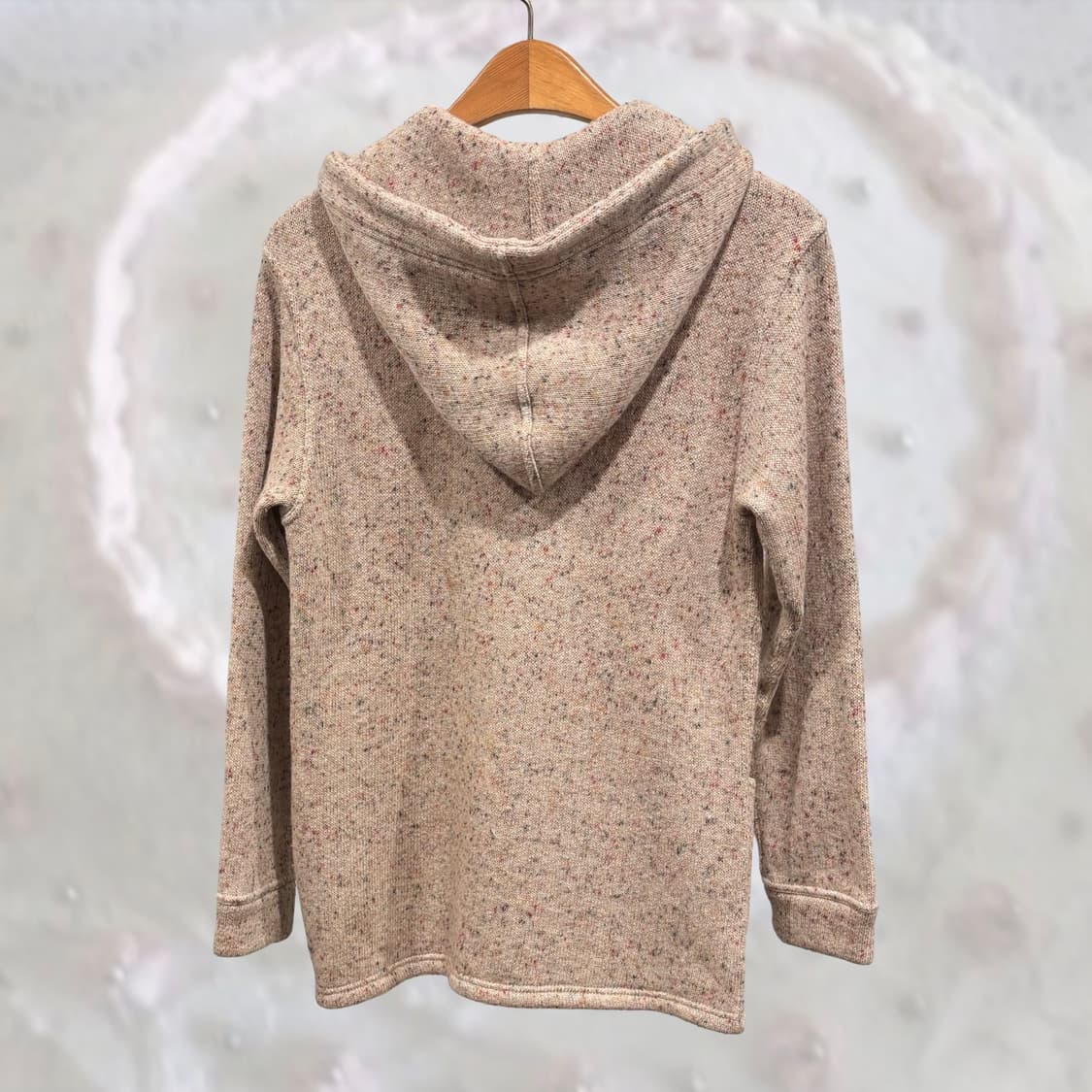 CHUMS 핑크 베이지 보카시 더플 후드 니트 코트 모리걸 일본 떡코 상품이미지3