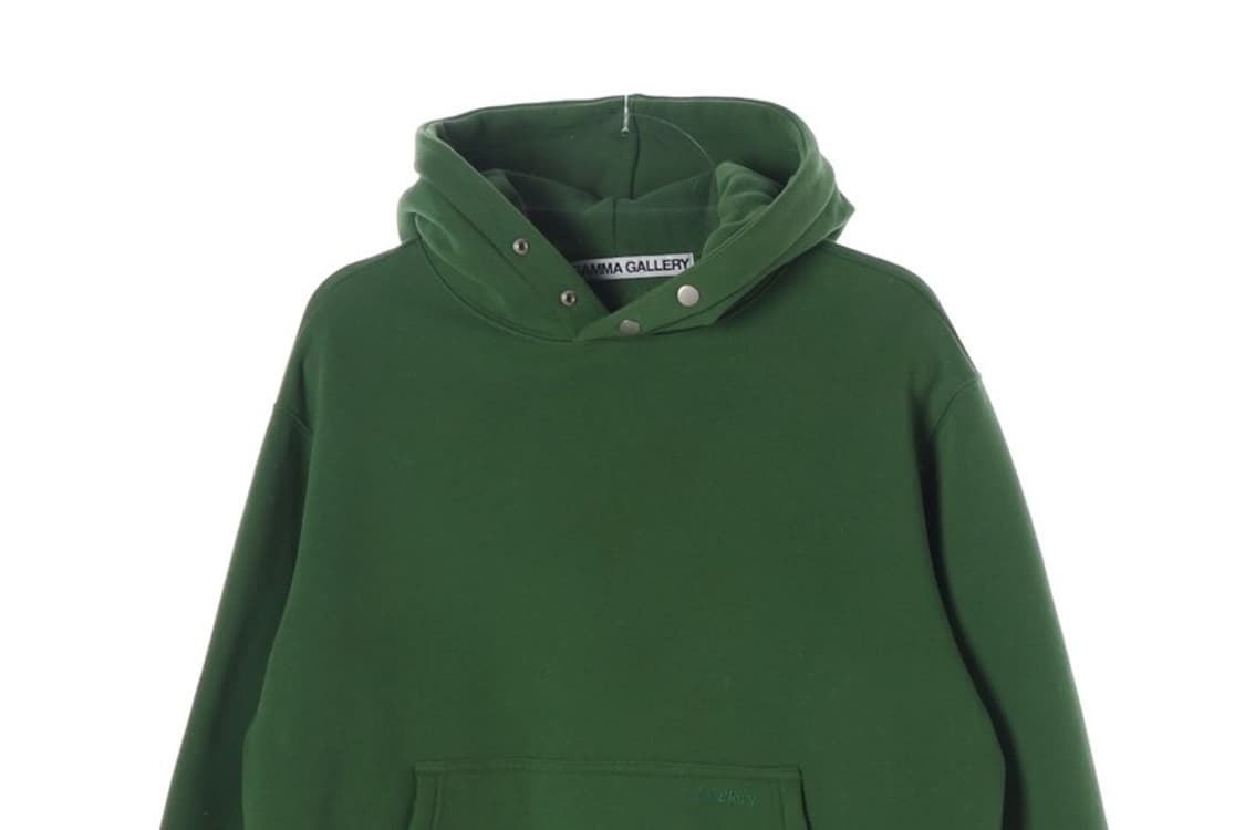 감마갤러리 그린 넥 스냅 기모 후드티 S 상품이미지3