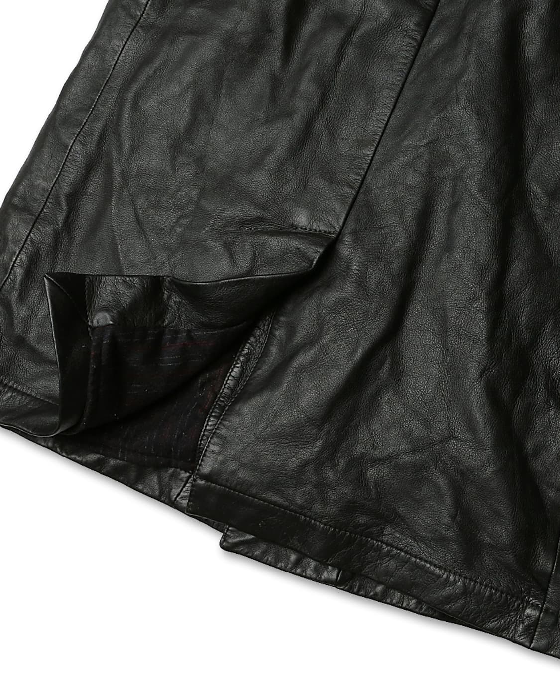 꼬르넬리아니 [Corneliani] 블랙 레더 럭셔리 이태리 하프 코트 상품이미지6