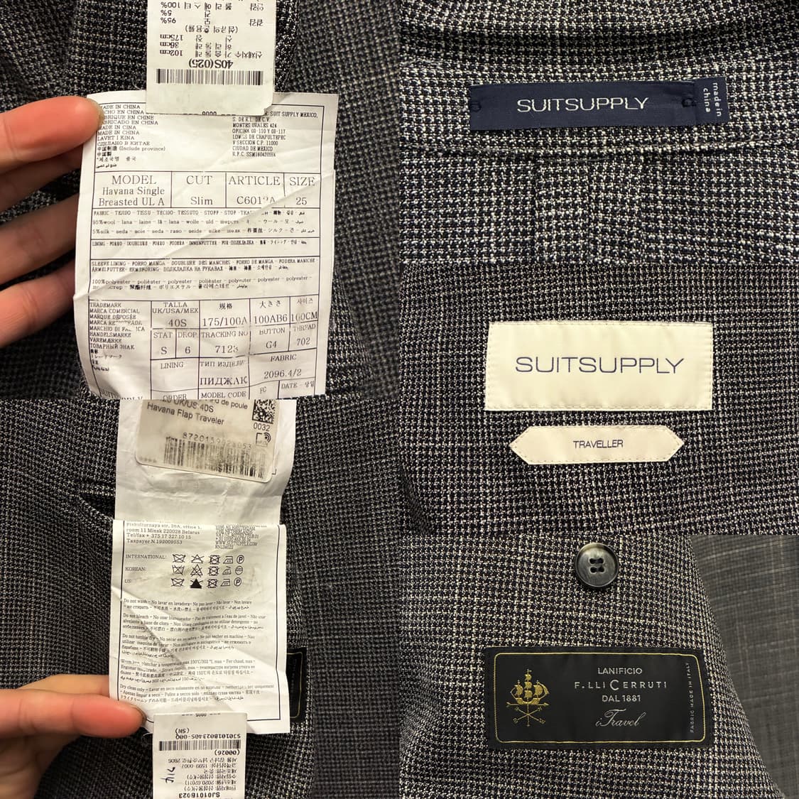 (40/32)수트서플라이 하운드투스 체루티 울 그레이 수트셋업 정장 상품이미지9